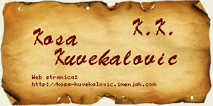 Kosa Kuvekalović vizit kartica